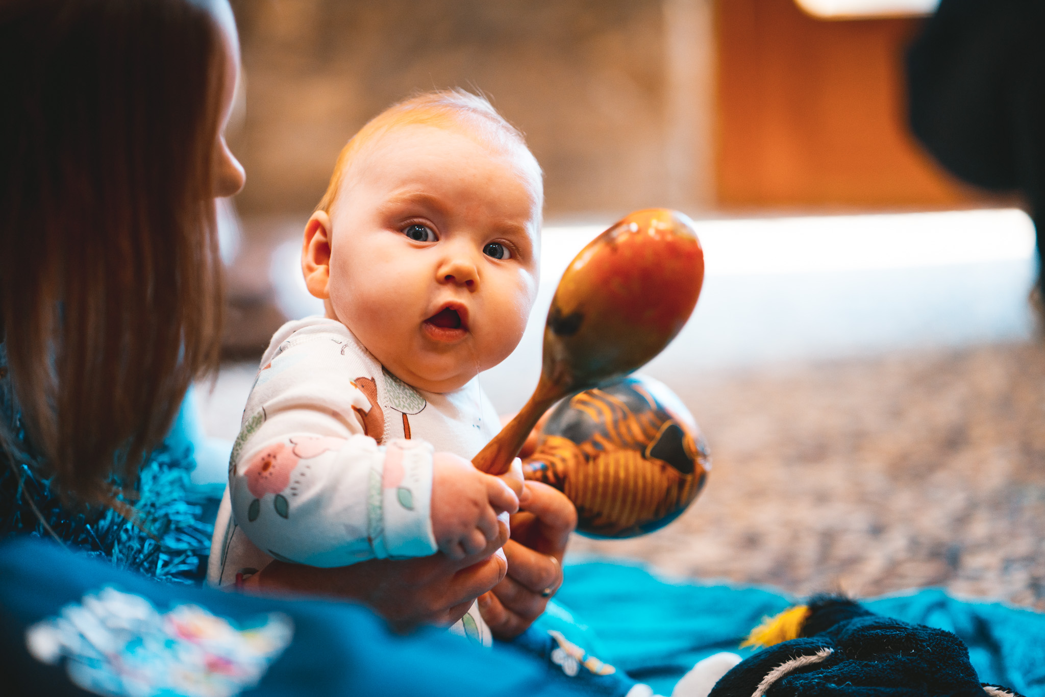baby with instrument