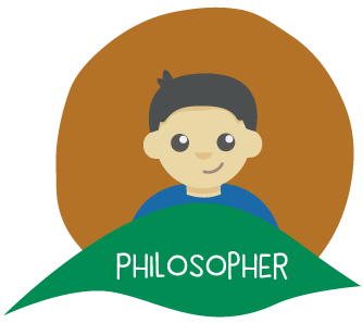 A cartoon of a philosopher